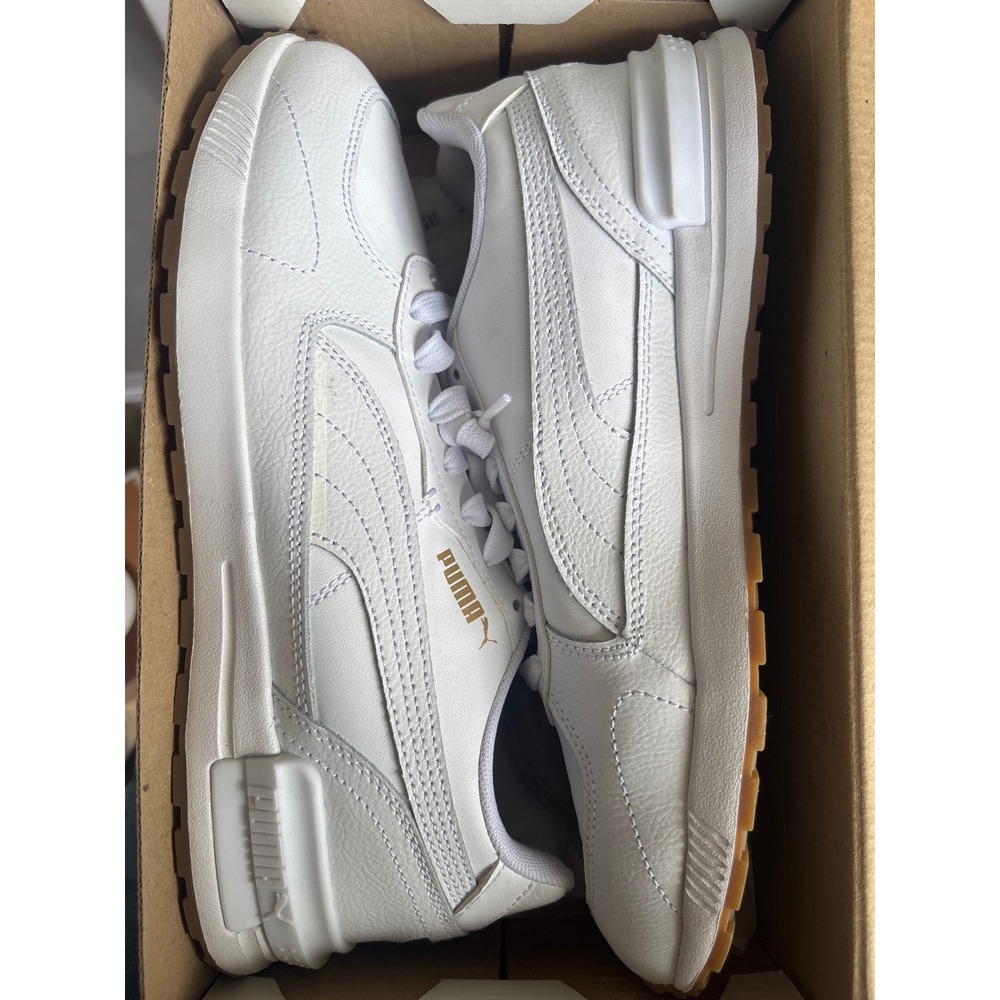 Puma Graviton Sneakers Size 10 White Gold Low Top Trainers 401102-03 - Picture 2 of 8